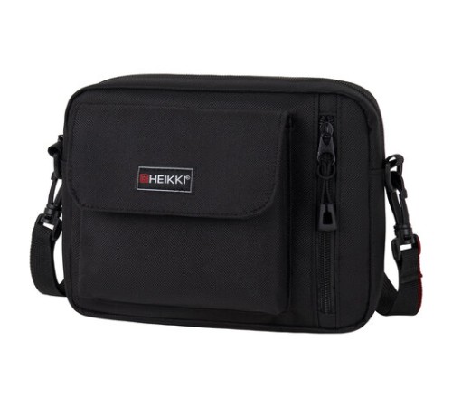 Сумка на плечо HEIKKI ATOM (ХЕЙКИ) два кармана, черная, 17х22х6 см, 272633
