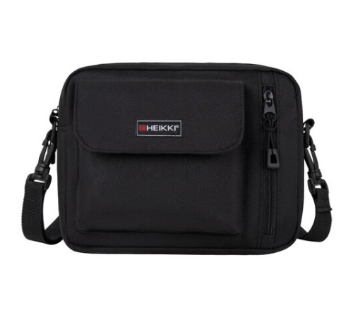 Сумка на плечо HEIKKI ATOM (ХЕЙКИ) два кармана, черная, 17х22х6 см, 272633
