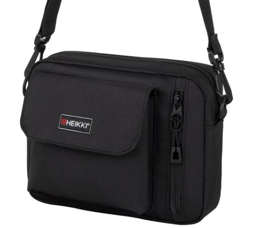 Сумка на плечо HEIKKI ATOM (ХЕЙКИ) два кармана, черная, 17х22х6 см, 272633
