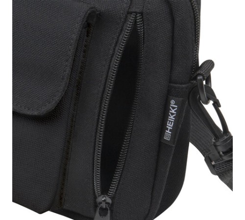 Сумка на плечо HEIKKI ATOM (ХЕЙКИ) два кармана, черная, 17х22х6 см, 272633