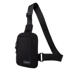 Сумка на плечо HEIKKI BLASTER (ХЕЙКИ) с карманом, черная, 20х14х5 см, 272634