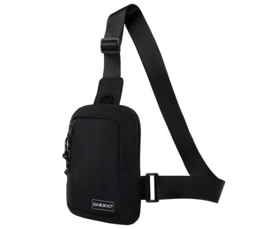 Сумка на плечо HEIKKI BLASTER (ХЕЙКИ) с карманом, черная, 20х14х5 см, 272634