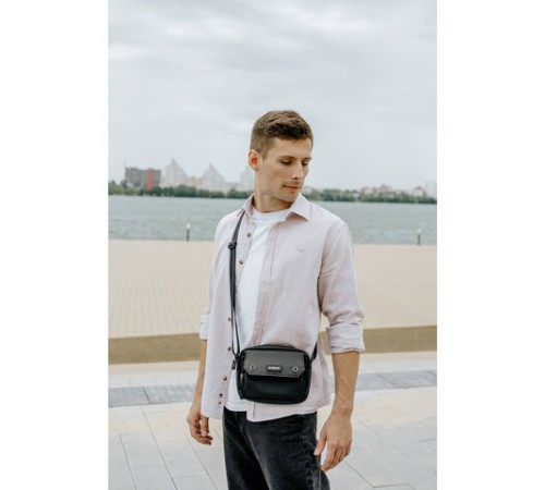 Сумка на плечо HEIKKI WALLET (ХЕЙКИ) два отделения, органайзер, черная, 15х20х5 см, 272639