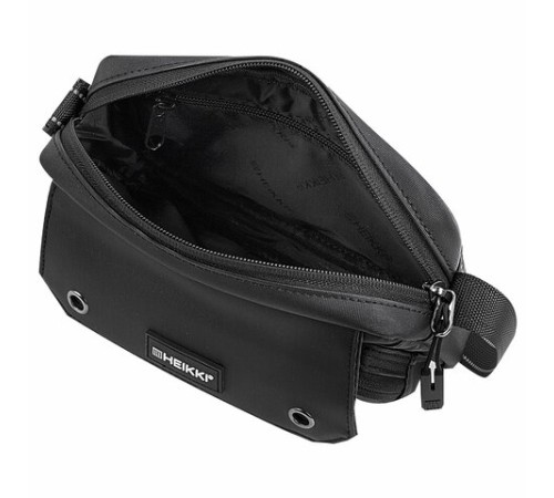 Сумка на плечо HEIKKI WALLET (ХЕЙКИ) два отделения, органайзер, черная, 15х20х5 см, 272639