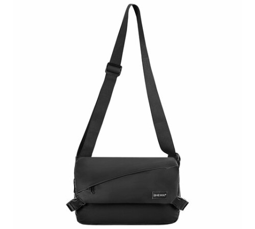 Сумка на плечо большая HEIKKI STREAM (ХЕЙКИ), карман-антивор, А5, черная, 22х31х8 см, 272640