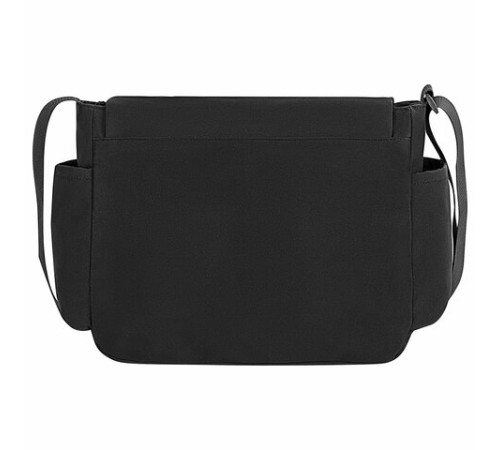 Сумка на плечо большая HEIKKI STREAM (ХЕЙКИ) два отделения, боковые карманы, А4, черная, 26х32х11 см, 272641