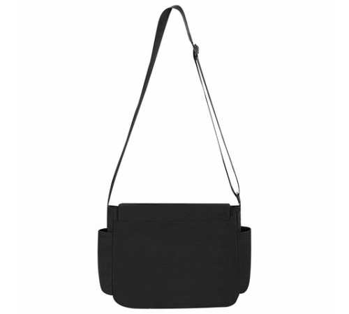 Сумка на плечо большая HEIKKI STREAM (ХЕЙКИ) два отделения, боковые карманы, А4, черная, 26х32х11 см, 272641