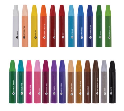 Пастель масляная восковые мелки утолщенные 25 цветов с точилкой и держателем, BRAUBERG PREMIUM, 272712