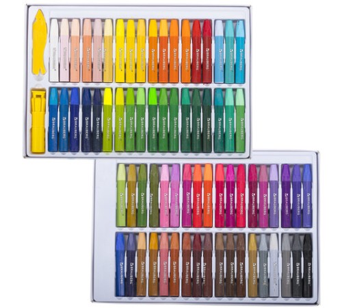 Пастель масляная восковые мелки утолщенные 72 цвета с точилкой, держателем и стеком, BRAUBERG PREMIUM, 272715