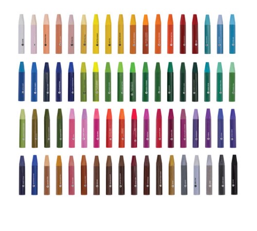 Пастель масляная восковые мелки утолщенные 72 цвета с точилкой, держателем и стеком, BRAUBERG PREMIUM, 272715