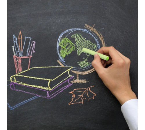 Мел цветной круглый мягкий 10 штук, 5 цветов, BRAUBERG, картонная упаковка, европодвес, 272767