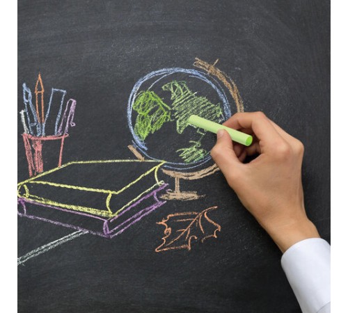 Мел цветной круглый мягкий 100 штук, 10 цветов, BRAUBERG, картонная упаковка, 272769