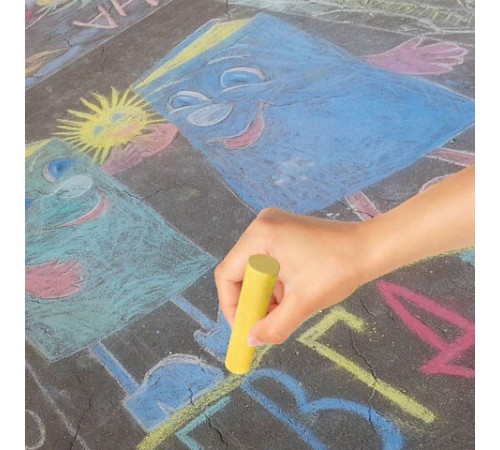 Мел в ведерке для рисования на асфальте 52 штуки, цветной круглый, BRAUBERG KIDS, 272774