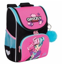 Ранец GRIZZLY анатомическая спинка, с мешком для обуви, для девочек, LIKE, 33х25х13 см, RAm-484-6/1