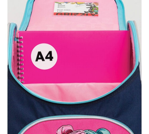 Ранец GRIZZLY анатомическая спинка, с мешком для обуви, для девочек, LIKE, 33х25х13 см, RAm-484-6/1