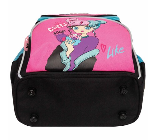 Ранец GRIZZLY анатомическая спинка, с мешком для обуви, для девочек, LIKE, 33х25х13 см, RAm-484-6/1