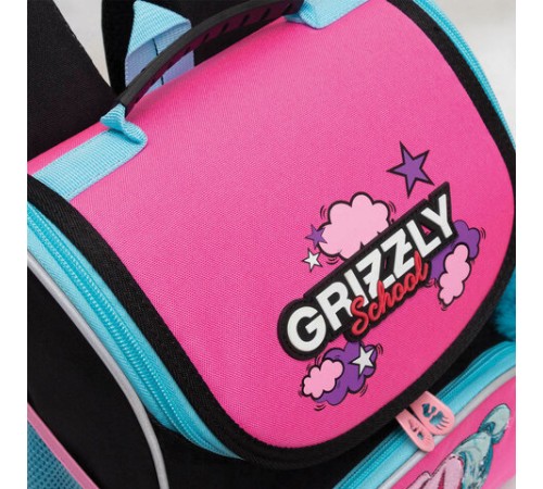 Ранец GRIZZLY анатомическая спинка, с мешком для обуви, для девочек, LIKE, 33х25х13 см, RAm-484-6/1