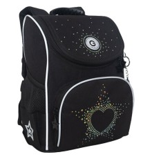 Ранец GRIZZLY анатомическая спинка, с мешком для обуви, для девочек, STARS, 33х25х13 см, RAm-484-7/1