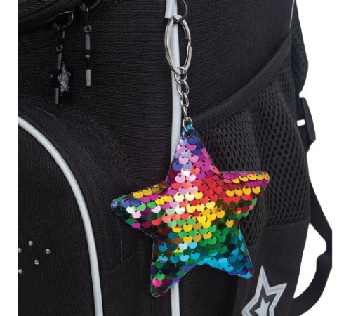 Ранец GRIZZLY анатомическая спинка, с мешком для обуви, для девочек, STARS, 33х25х13 см, RAm-484-7/1