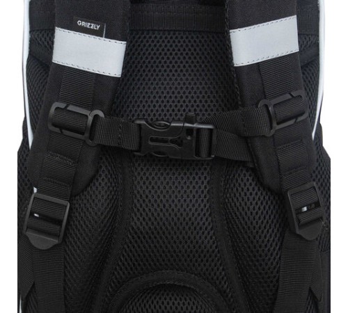 Ранец GRIZZLY анатомическая спинка, с мешком для обуви, для девочек, STARS, 33х25х13 см, RAm-484-7/1