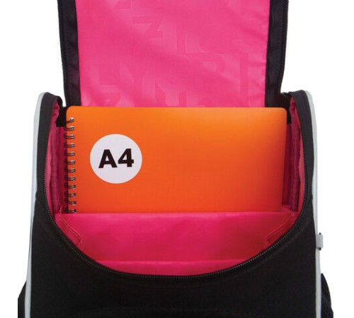 Ранец GRIZZLY анатомическая спинка, с мешком для обуви, для девочек, STARS, 33х25х13 см, RAm-484-7/1