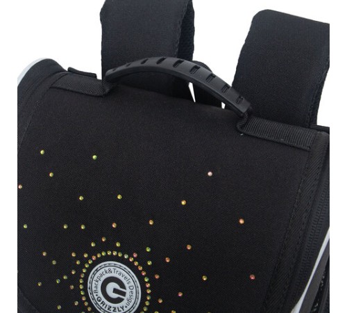 Ранец GRIZZLY анатомическая спинка, с мешком для обуви, для девочек, STARS, 33х25х13 см, RAm-484-7/1