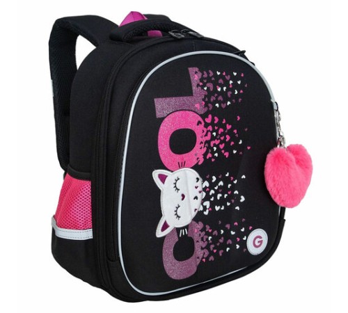 Ранец GRIZZLY анатомическая спинка, c брелоком, для девочек, COOL, 36х28х20 см, RAz-486-4/1