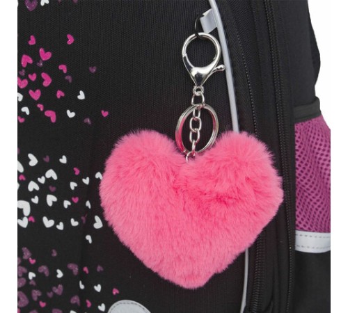 Ранец GRIZZLY анатомическая спинка, c брелоком, для девочек, COOL, 36х28х20 см, RAz-486-4/1