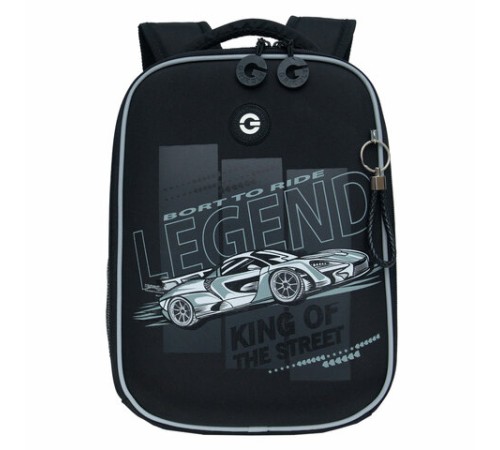 Ранец GRIZZLY анатомическая спинка, облегченный, 1 отделение, для мальчиков, 