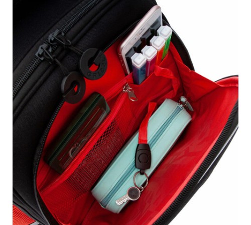 Ранец GRIZZLY анатомическая спинка, с бейджем, для мальчиков, RACER, 36х28х20 см, RAz-487-12/1