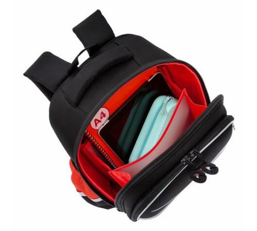 Ранец GRIZZLY анатомическая спинка, с бейджем, для мальчиков, RACER, 36х28х20 см, RAz-487-12/1