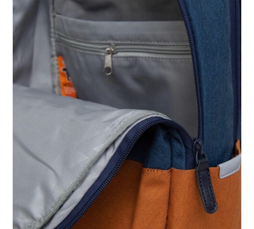 Рюкзак GRIZZLY школьный, укрепленная спинка, 2 отделения, для девочек, BLUE/ORANGE, 43х27,5х16 см, RD-341-2/3