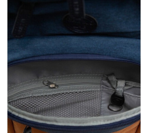 Рюкзак GRIZZLY школьный, укрепленная спинка, 2 отделения, для девочек, BLUE/ORANGE, 43х27,5х16 см, RD-341-2/3