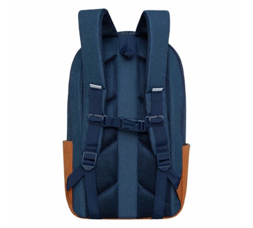 Рюкзак GRIZZLY школьный, укрепленная спинка, 2 отделения, для девочек, BLUE/ORANGE, 43х27,5х16 см, RD-341-2/3