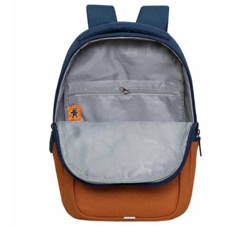 Рюкзак GRIZZLY школьный, укрепленная спинка, 2 отделения, для девочек, BLUE/ORANGE, 43х27,5х16 см, RD-341-2/3