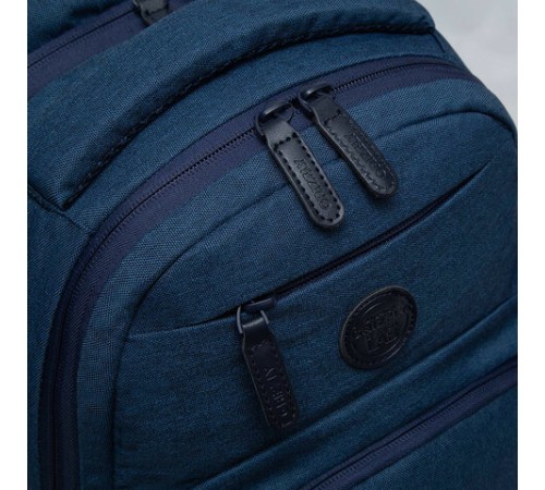 Рюкзак GRIZZLY школьный, укрепленная спинка, 2 отделения, для девочек, BLUE/ORANGE, 43х27,5х16 см, RD-341-2/3