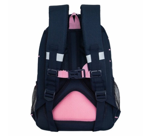 Рюкзак GRIZZLY школьный, анатомическая спинка, 2 отделения, для девочек, 