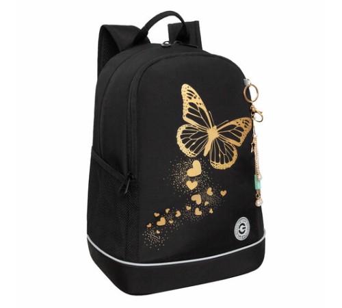 Рюкзак GRIZZLY школьный, анатомическая спинка, 2 отделения, для девочек, 