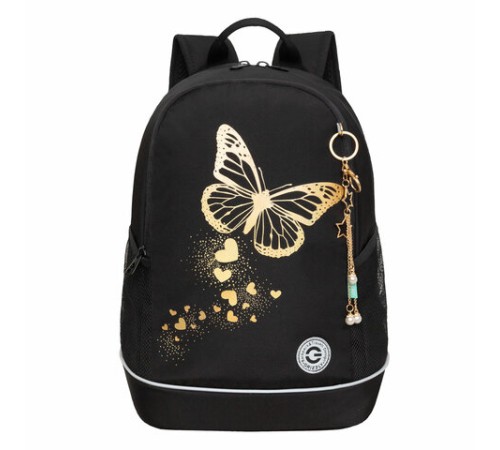 Рюкзак GRIZZLY школьный, анатомическая спинка, 2 отделения, для девочек, 