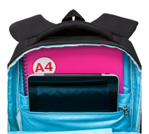 Рюкзак GRIZZLY школьный, анатомическая спинка, 2 отделения, для девочек, EMOJI, 39х26х17 см, RG-466-2/1