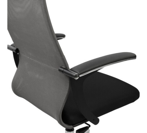 Кресло офисное BRABIX PREMIUM "Ultimate EX-801" хром, плотная двойная сетка Х2, черное/серое, 532918 Кресло офисное BRABIX PREMIUM "Ultimate EX-801" хром, плотная двойная сетка Х2, черное/серое, 532918