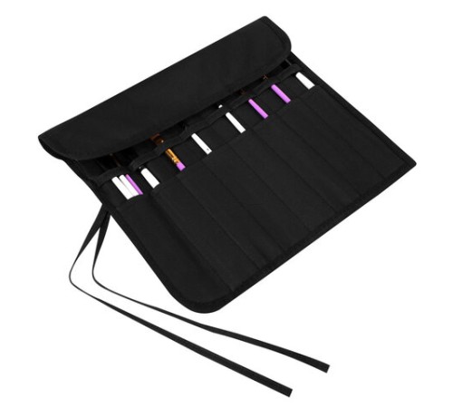 Пенал-скрутка органайзер для кистей и инструментов, 16 ячеек, черный, BRAUBERG ART DEBUT, 272992