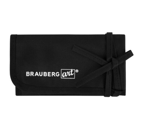 Пенал-скрутка органайзер для кистей и инструментов, 24 ячейки, черный, BRAUBERG ART DEBUT, 272993