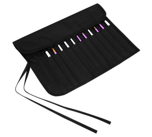 Пенал-скрутка органайзер для кистей и инструментов, 24 ячейки, черный, BRAUBERG ART DEBUT, 272993