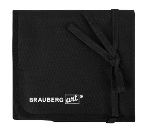 Пенал-скрутка органайзер для кистей и инструментов, 40 ячеек, черный, BRAUBERG ART DEBUT, 272994