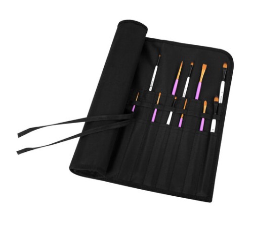 Пенал-скрутка органайзер для кистей и инструментов, 40 ячеек, черный, BRAUBERG ART DEBUT, 272994