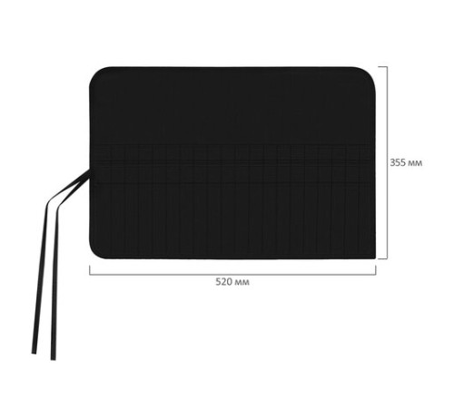 Пенал-скрутка органайзер для кистей и инструментов, 40 ячеек, черный, BRAUBERG ART DEBUT, 272994