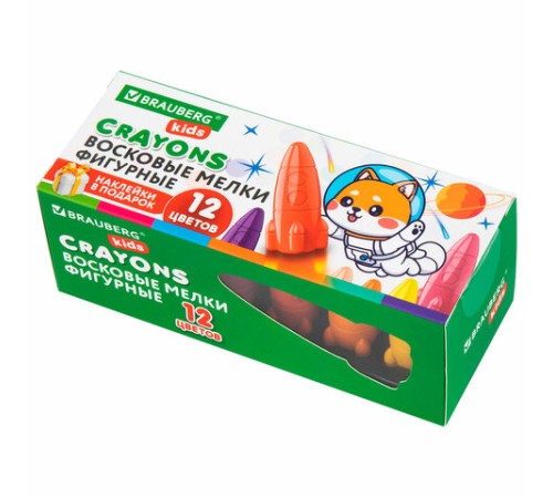 Восковые мелки фигурные BRAUBERG KIDS 