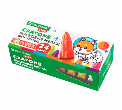 Восковые мелки фигурные BRAUBERG KIDS 
