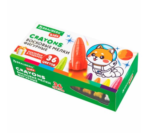 Восковые мелки фигурные BRAUBERG KIDS 